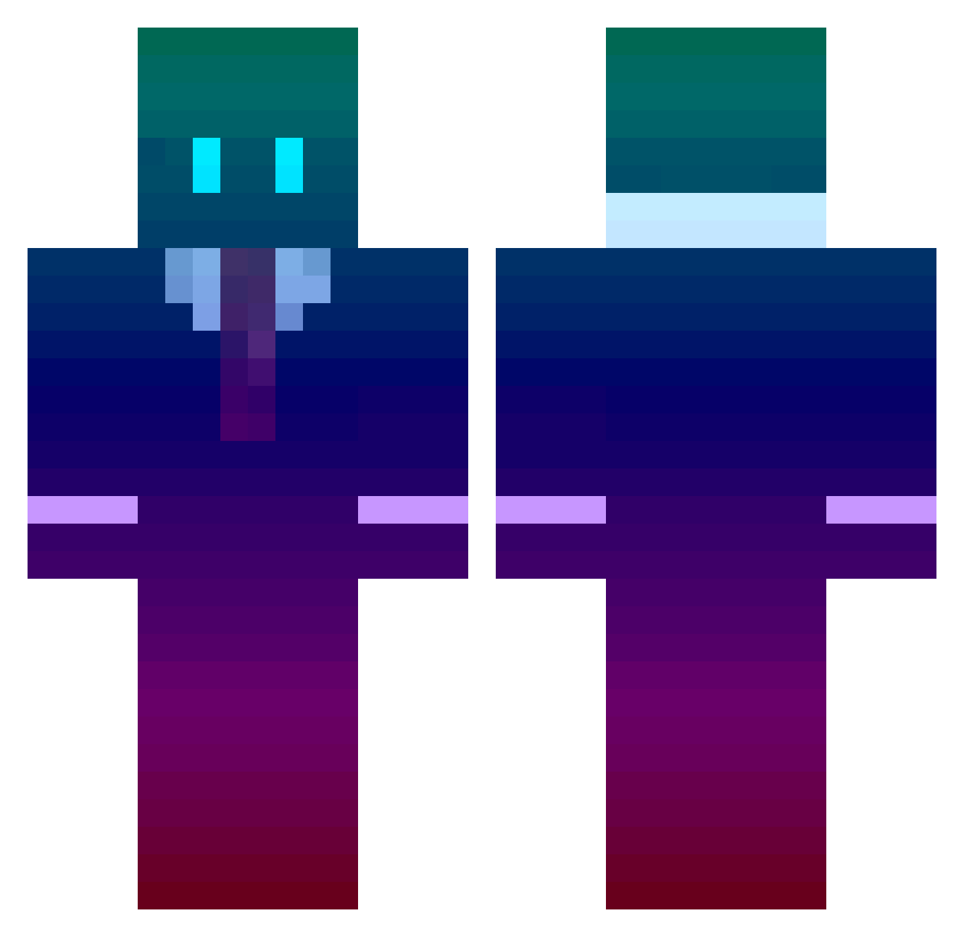 mancococo Minecraft skin, front and back view