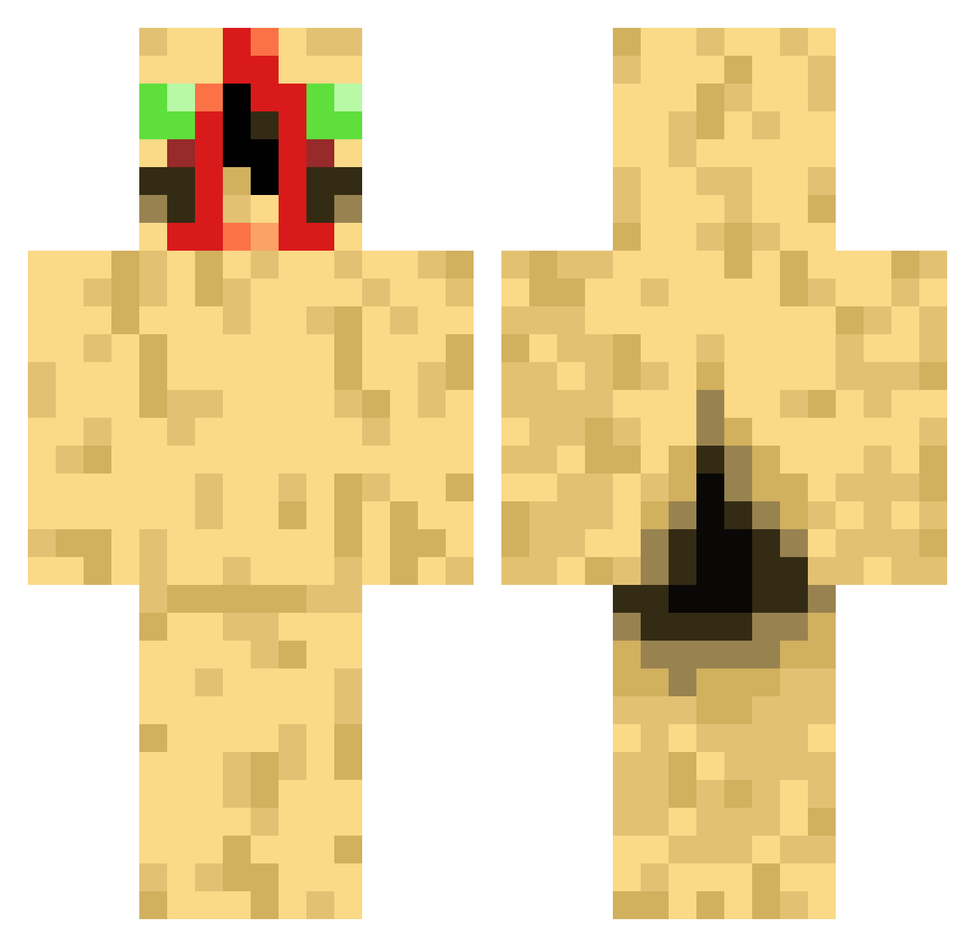 Burger_Gaming Minecraft skin, front and back view