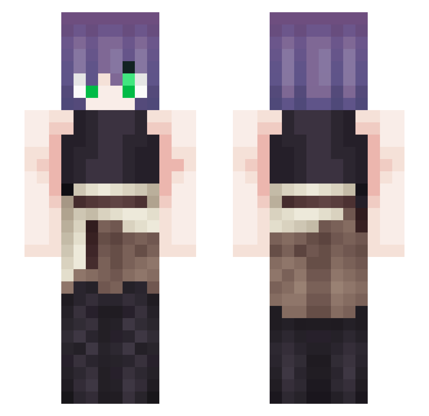 Zero_Sixxer Minecraft skin, front and back view