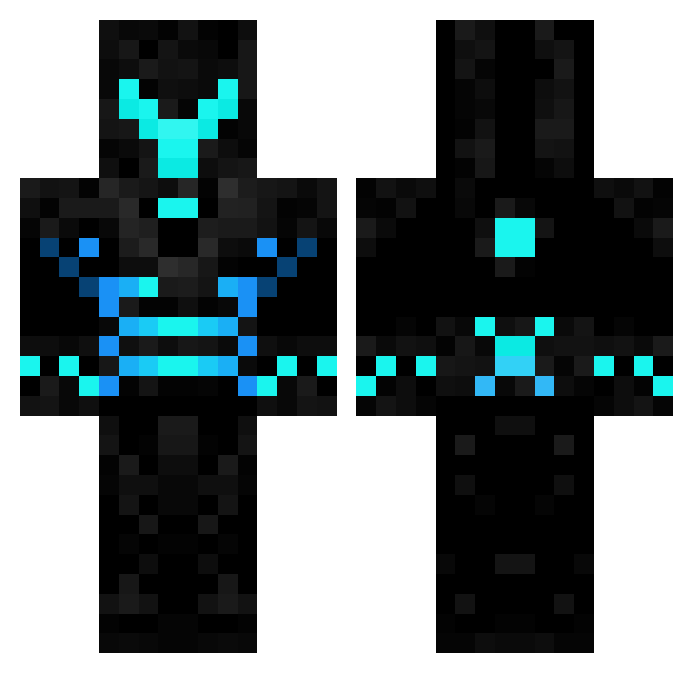 OllyThaK1ng Minecraft skin, front and back view