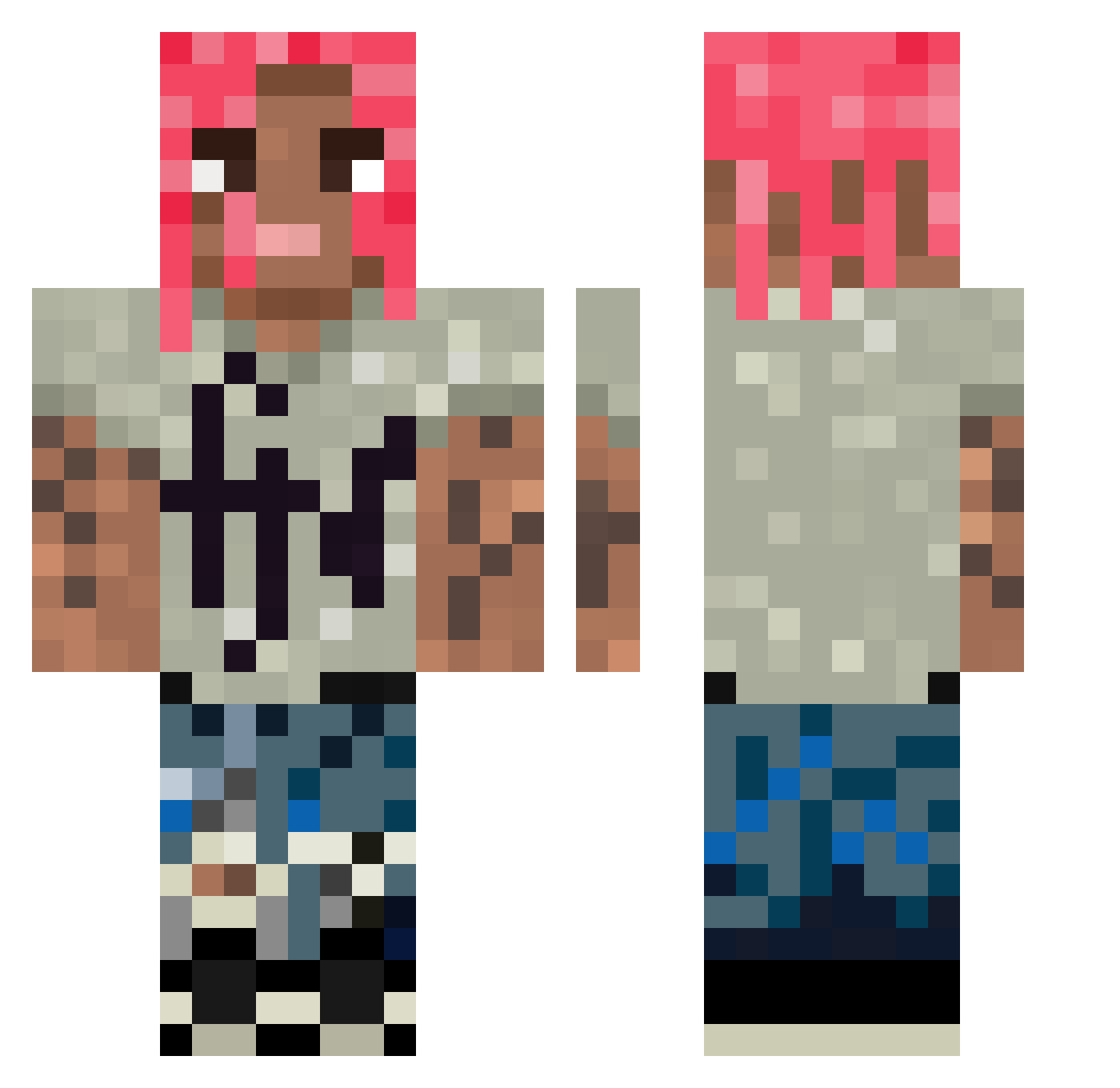 Troffey Minecraft skin, front and back view