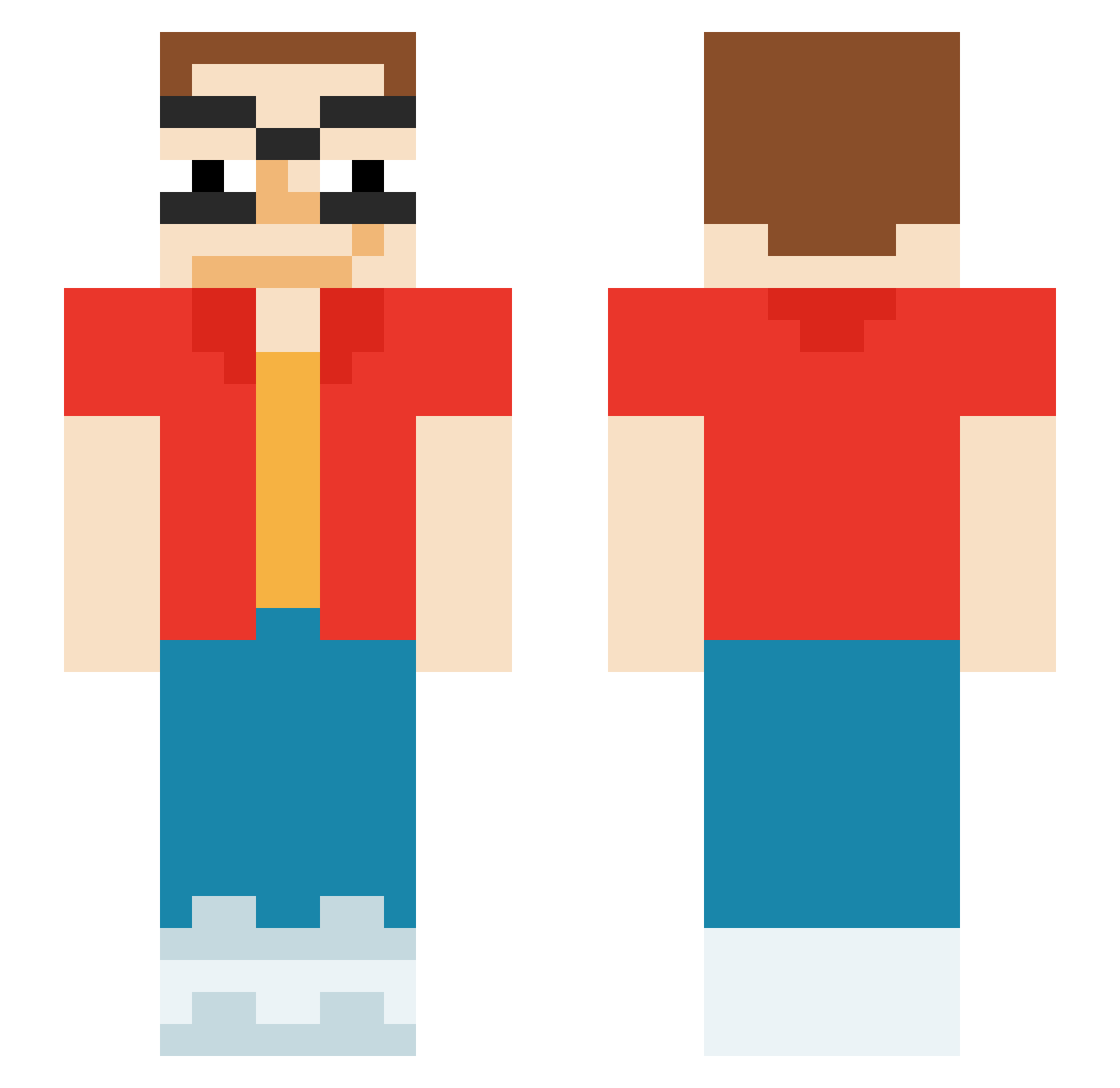 vrriska Minecraft skin, front and back view