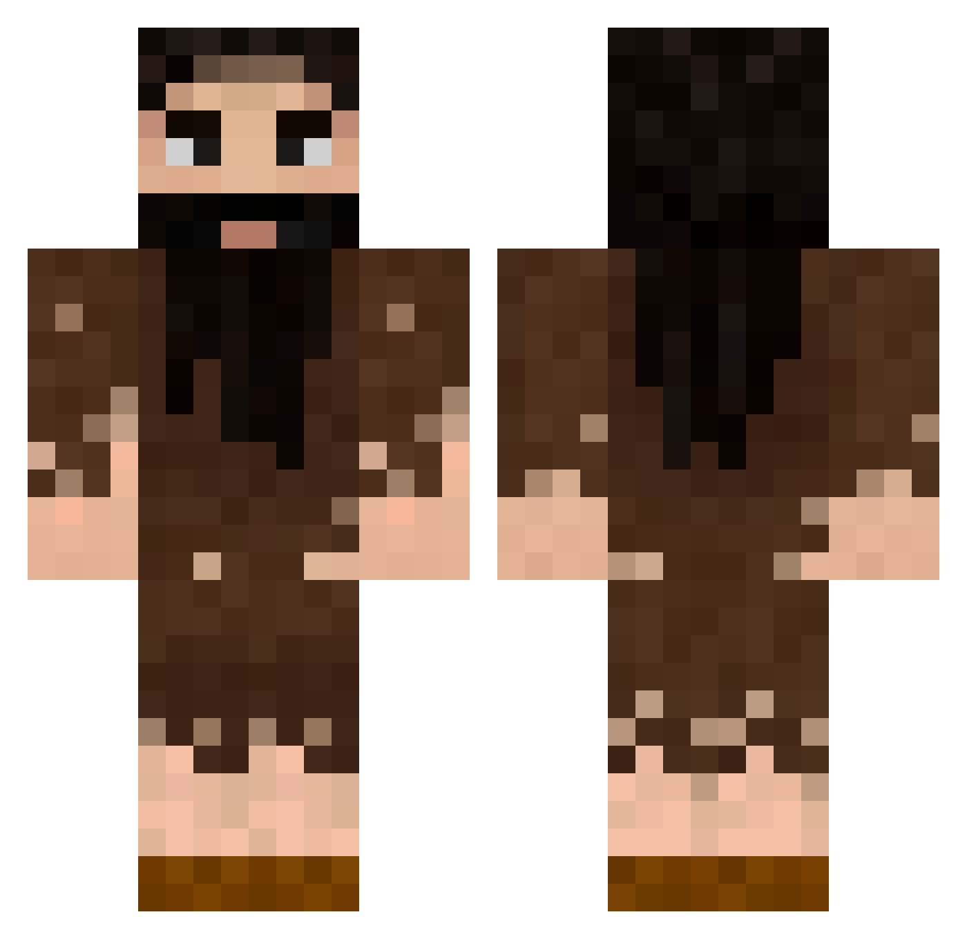 Serviteur Minecraft skin, front and back view
