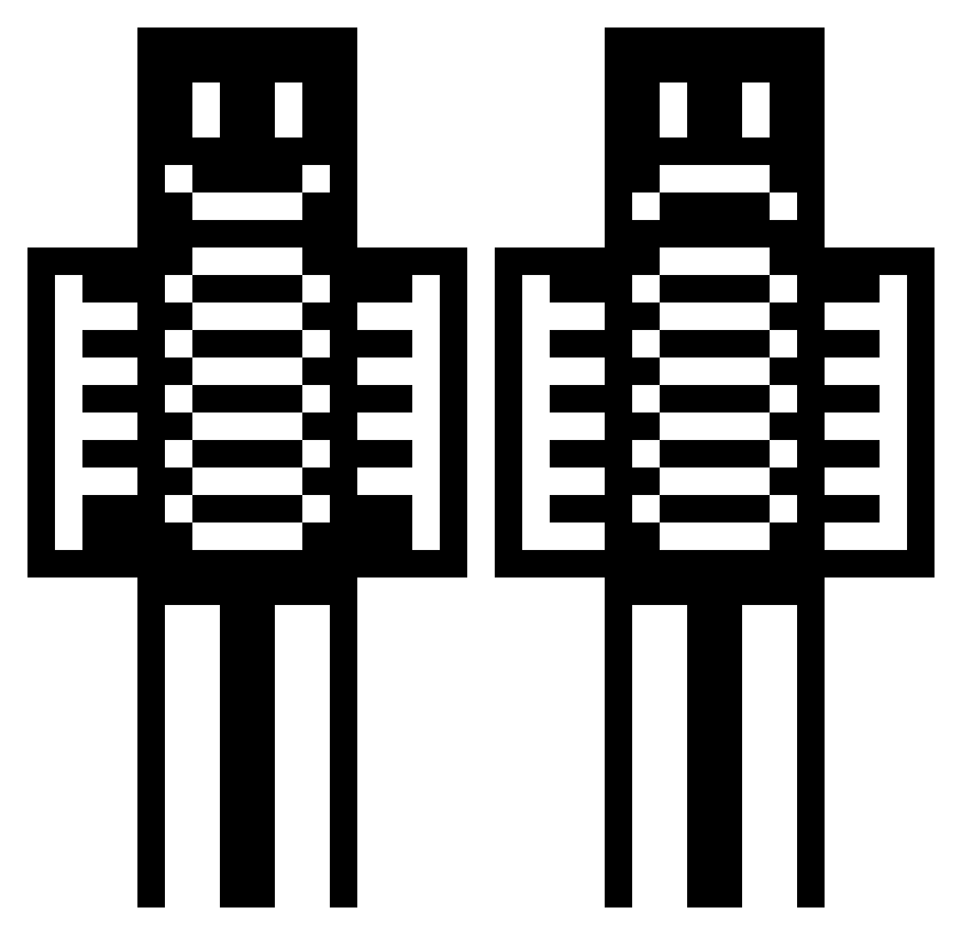 Just_Bool Minecraft skin, front and back view