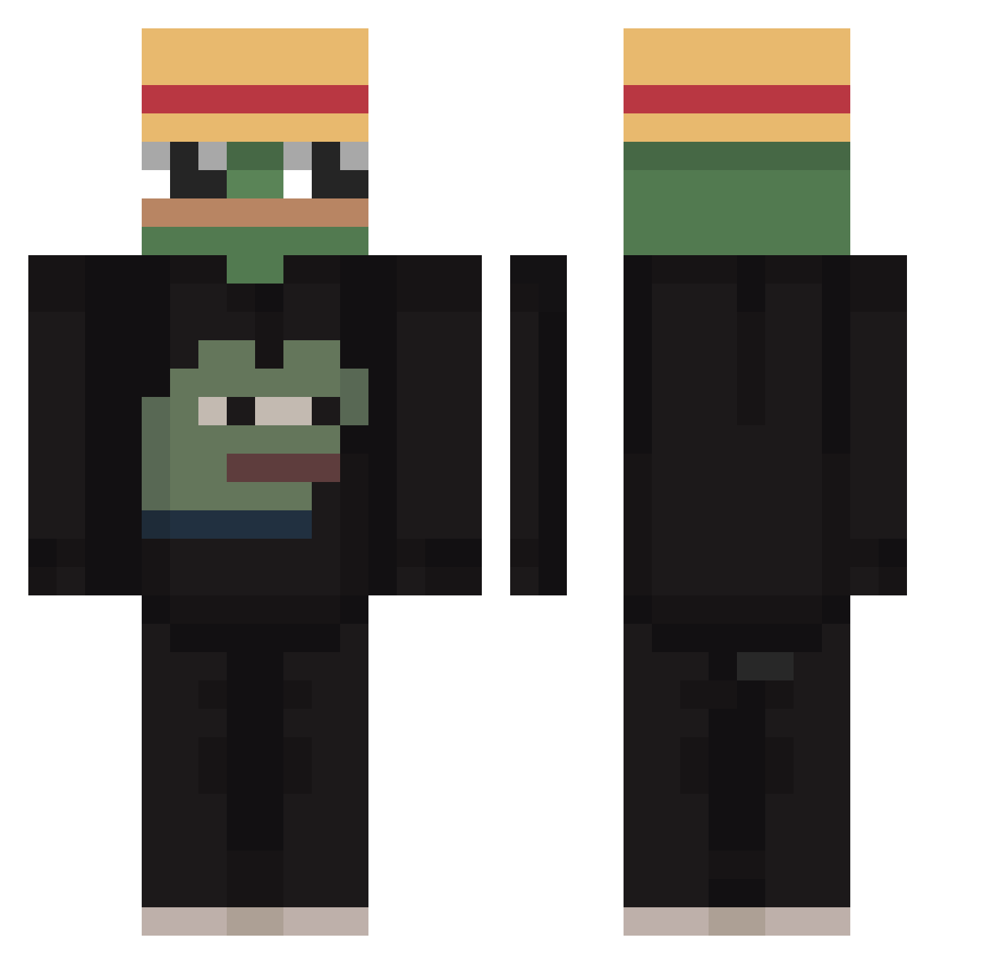 YourLocalSteak Minecraft skin, front and back view