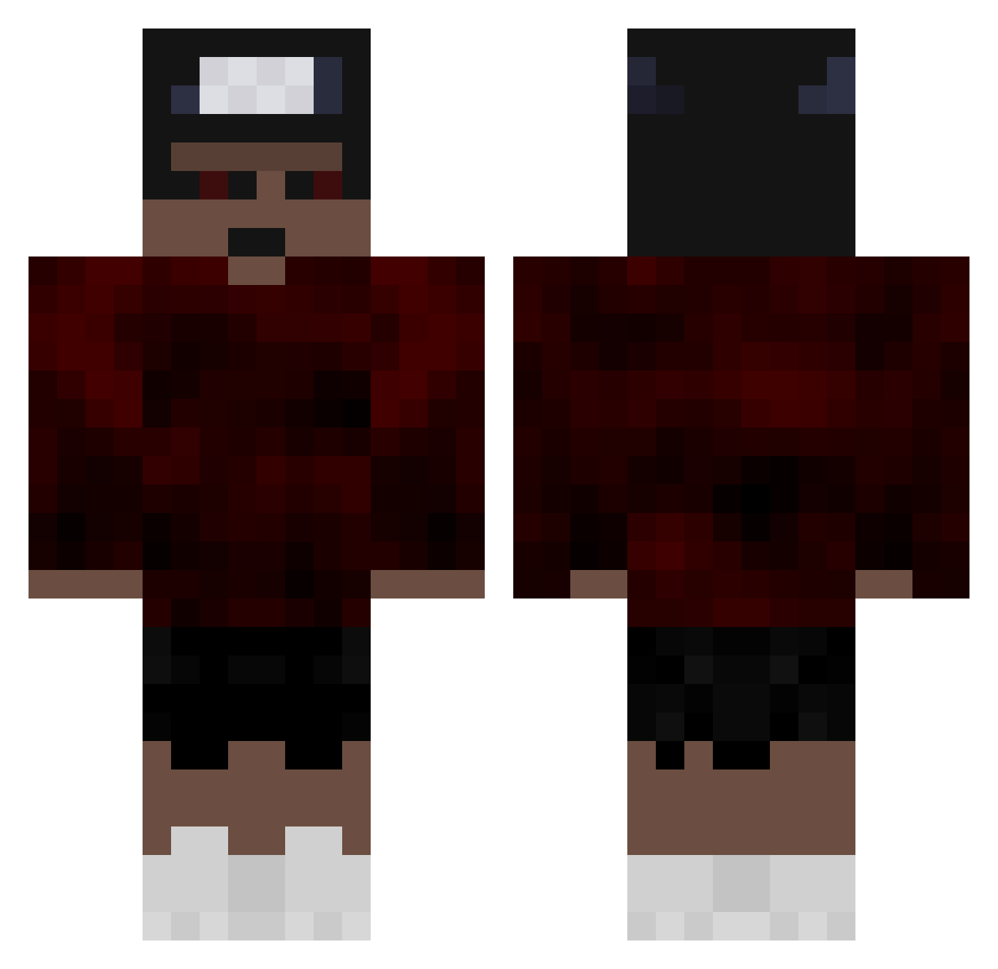 sadddddddddd Minecraft skin, front and back view