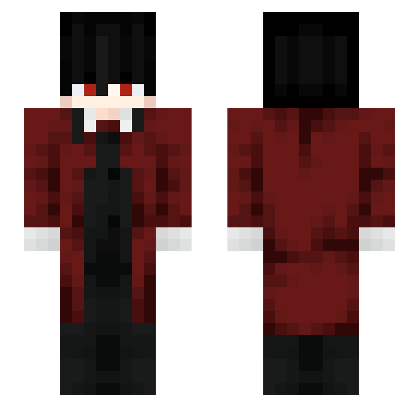 Aatzal Minecraft skin, front and back view