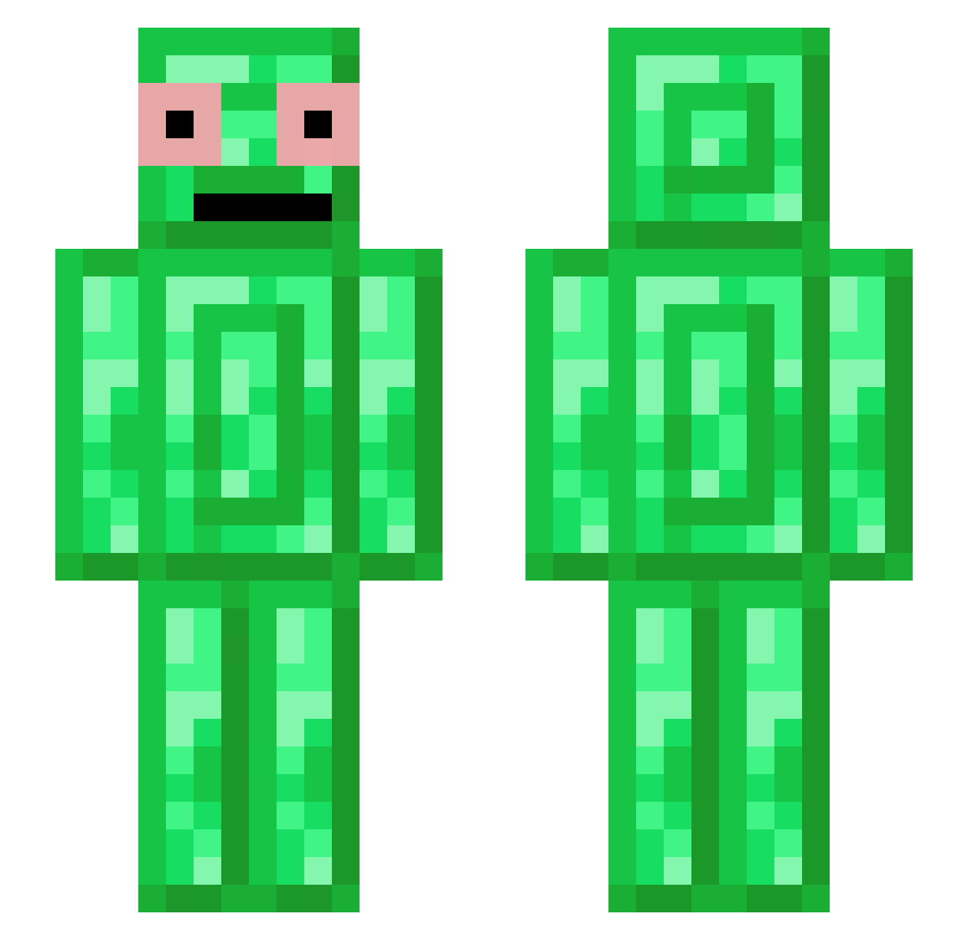 qrda1 Minecraft skin, front and back view