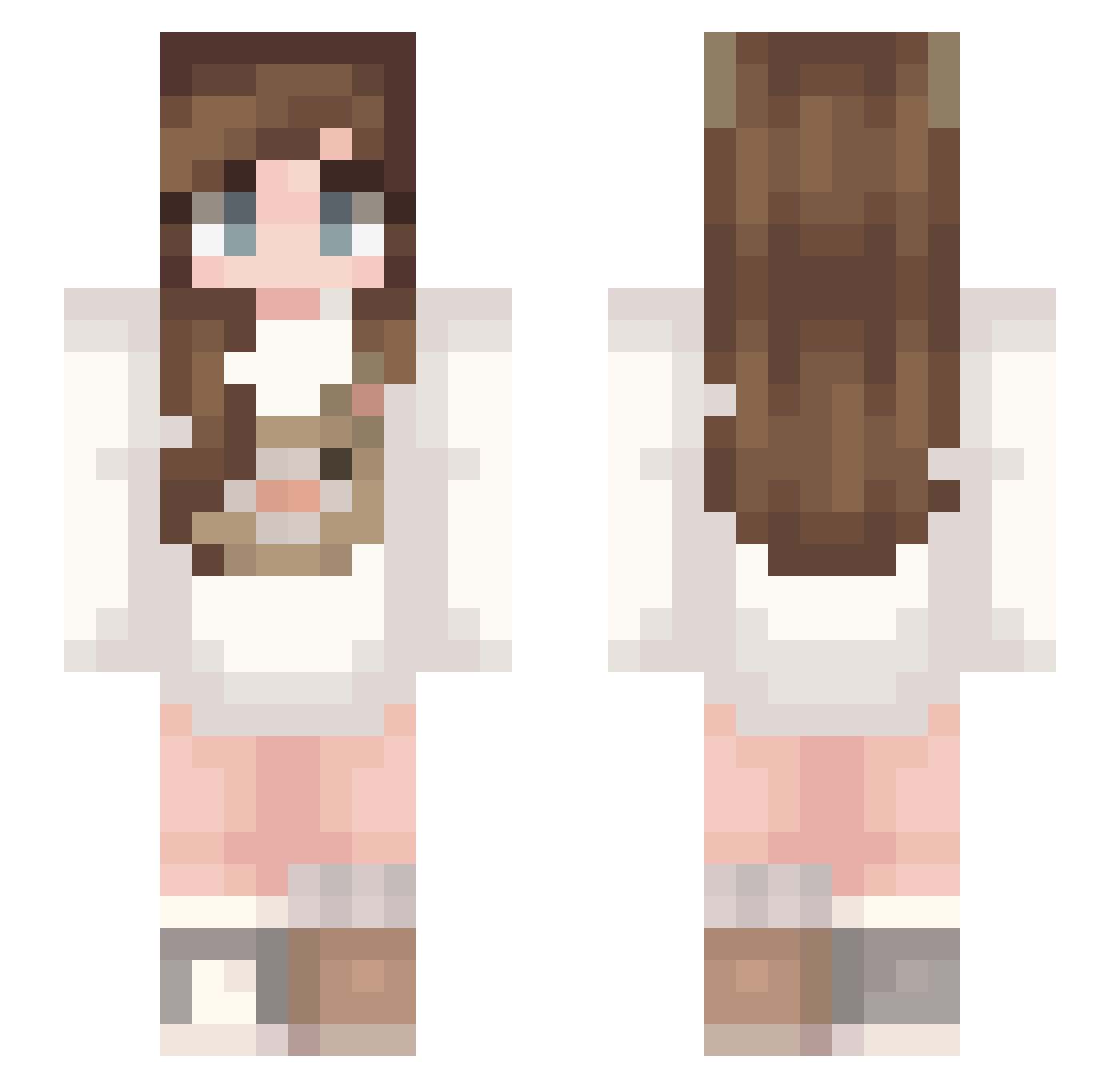 Valedictorian Minecraft skin, front and back view