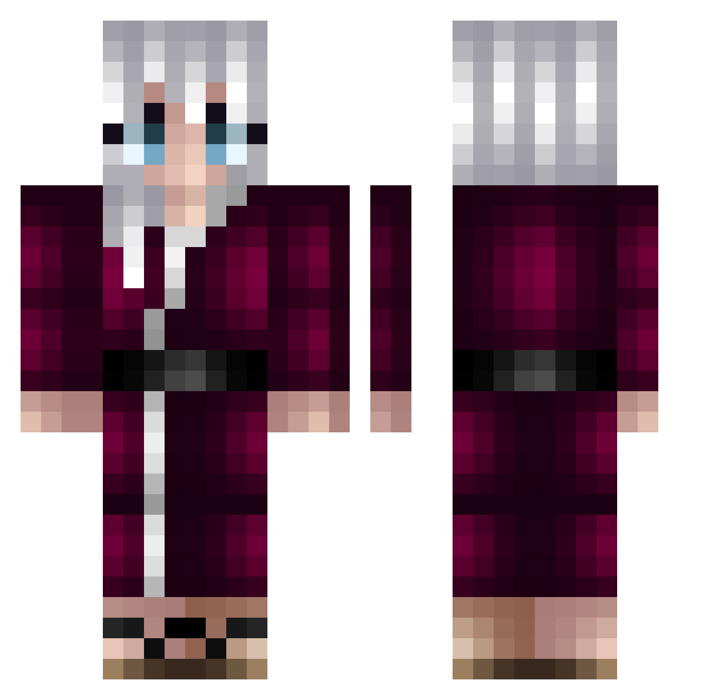 sciesodo Minecraft skin, front and back view