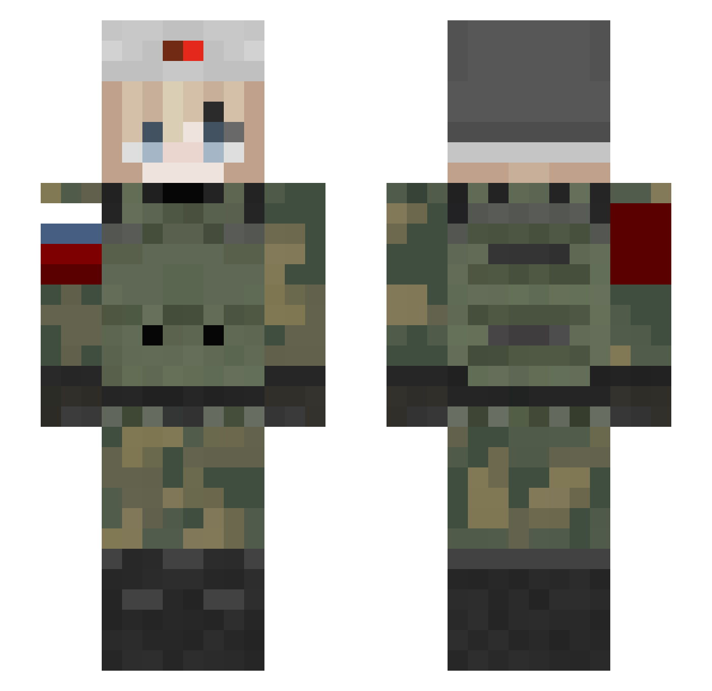 Beznazwy123 Minecraft skin, front and back view