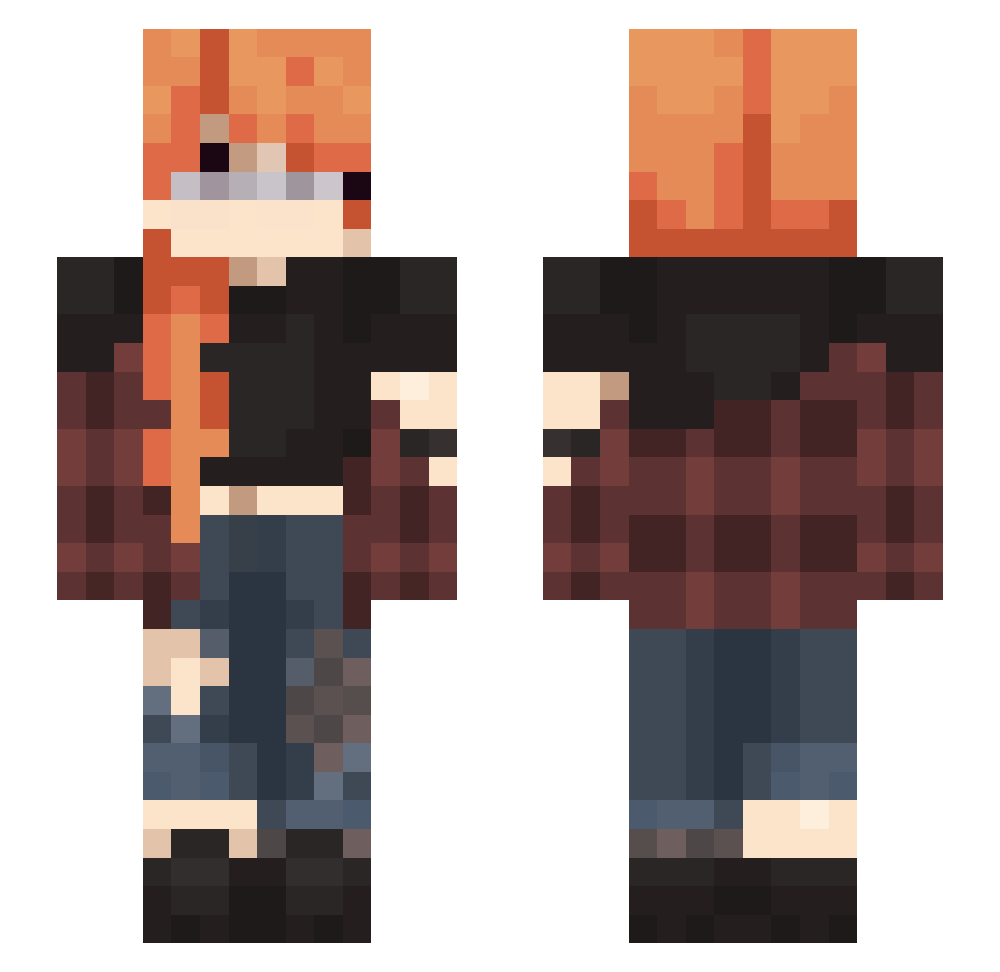 Xknight__ Minecraft skin, front and back view