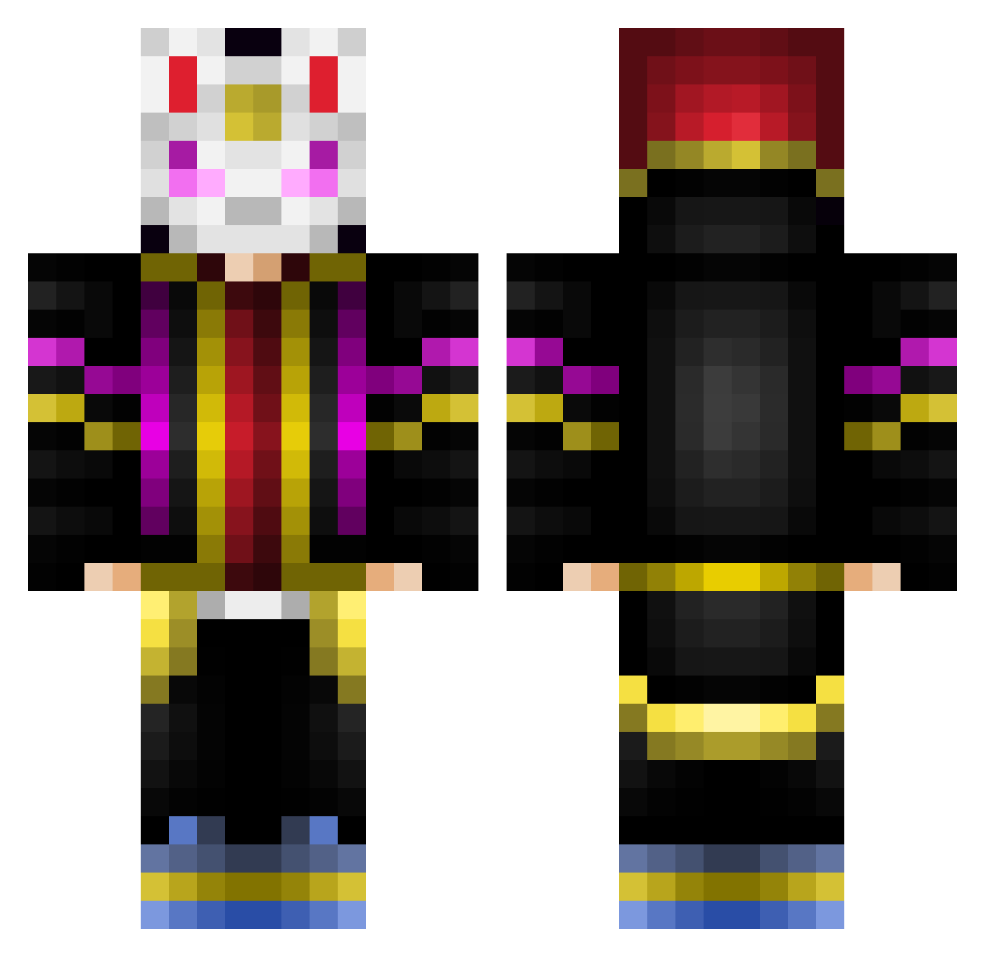 Jaszczur2011 Minecraft skin, front and back view