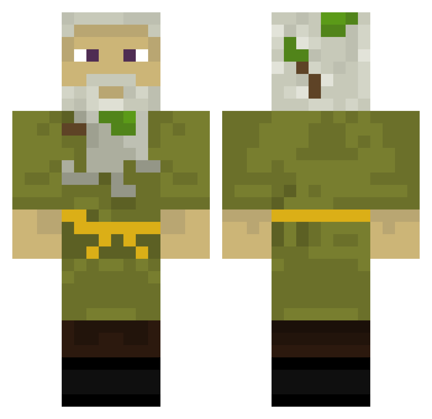 unbold Minecraft skin, front and back view