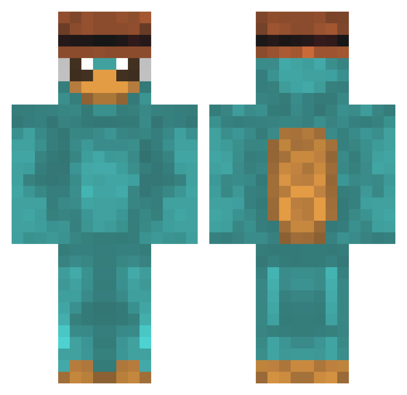Serbians Minecraft skin, front and back view