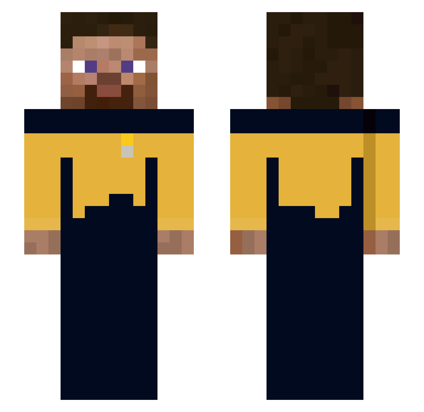 AlexTal Minecraft skin, front and back view