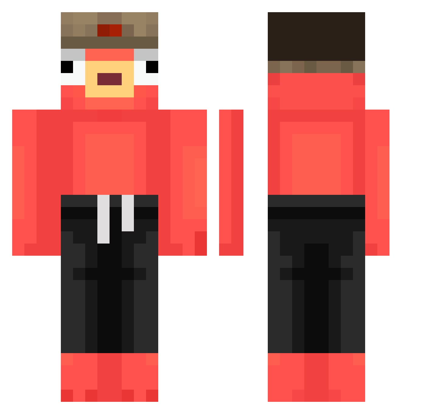 Jasko2011 Minecraft skin, front and back view