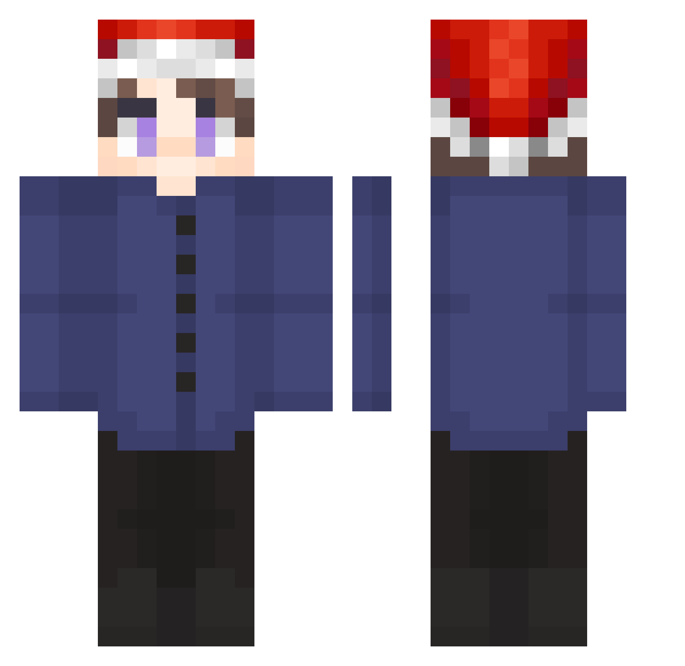 Uissue0331 Minecraft skin, front and back view