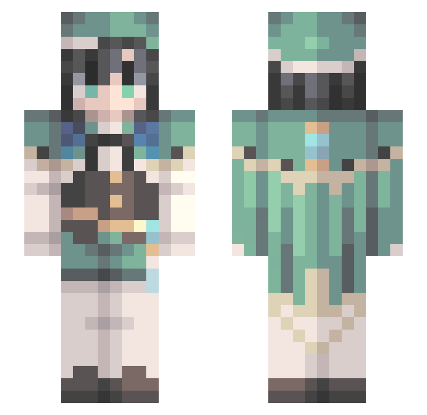 zTsumi Minecraft skin, front and back view
