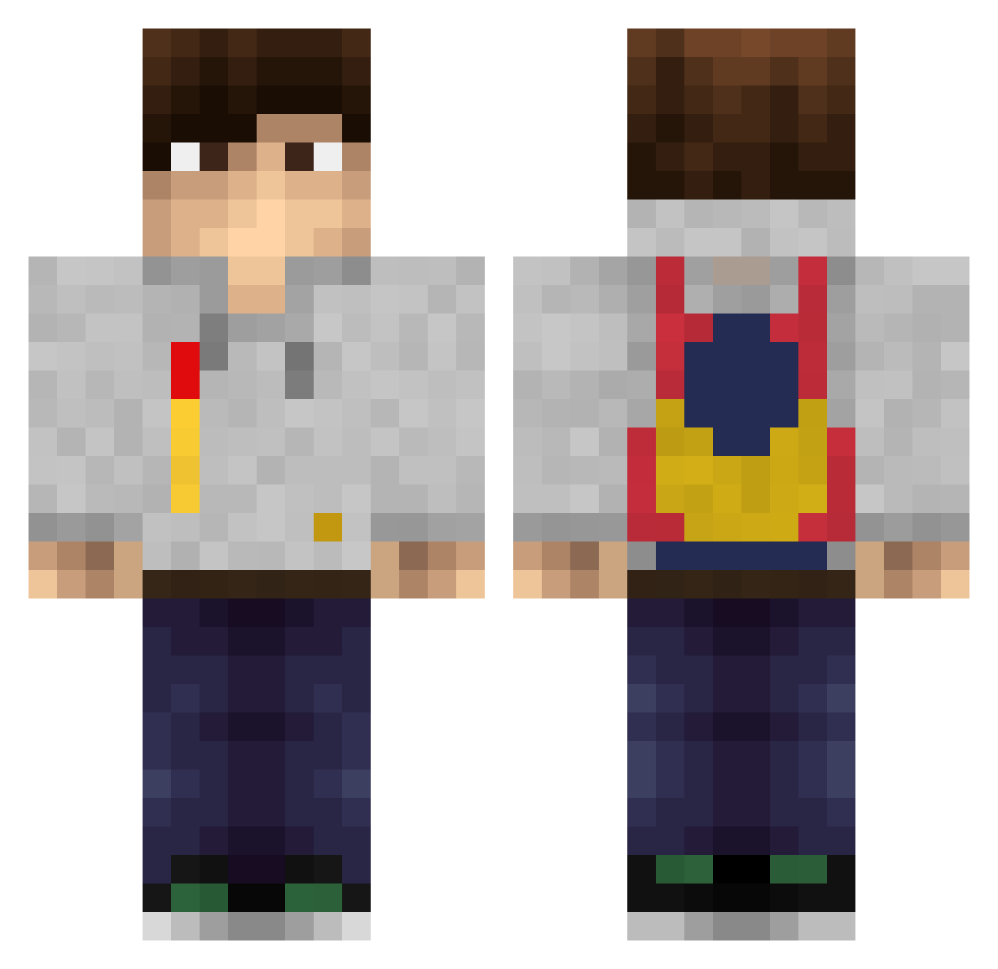 zhvkh Minecraft skin, front and back view
