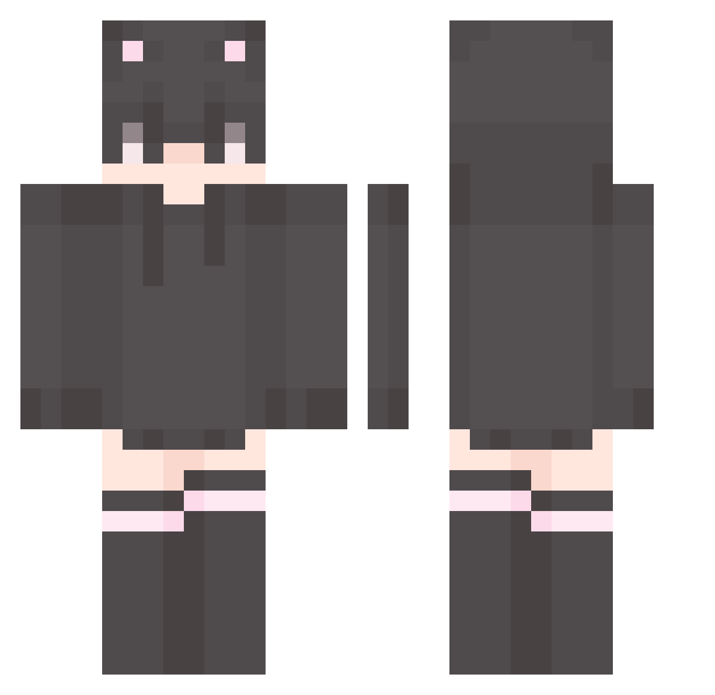 Davey42 Minecraft skin, front and back view