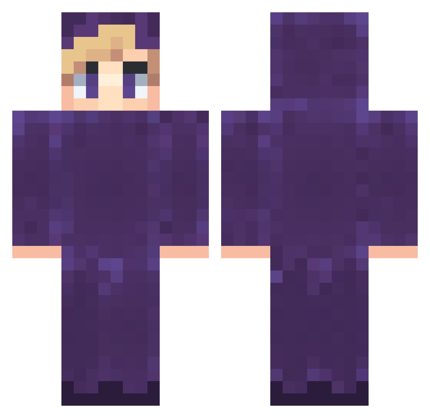 Sleima Minecraft skin, front and back view