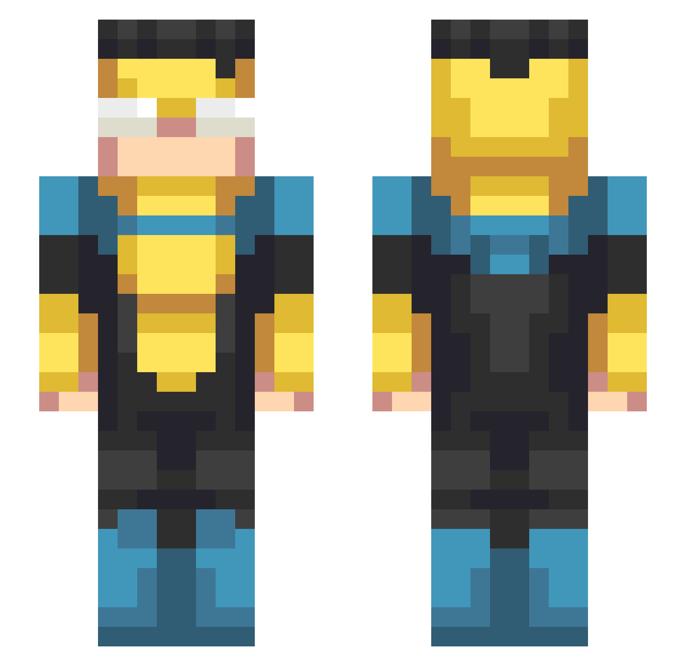 lungremover Minecraft skin, front and back view