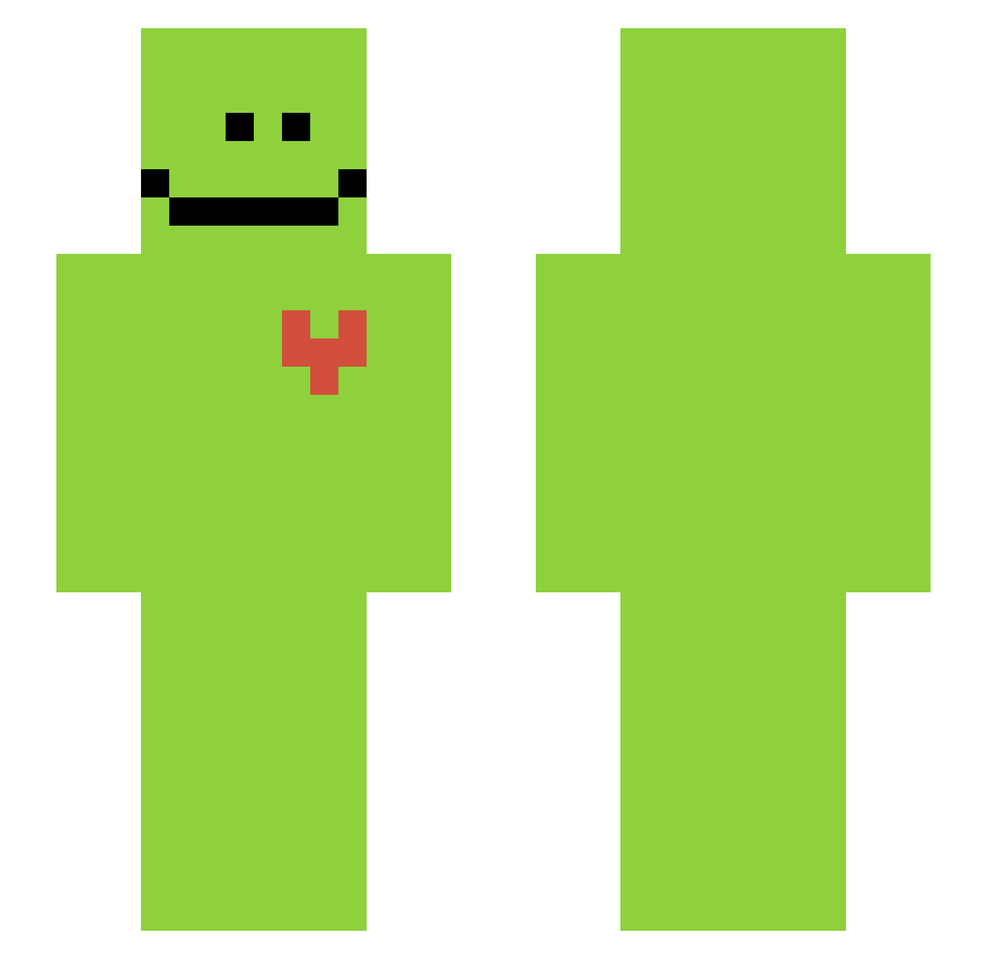 C1ayed Minecraft skin, front and back view