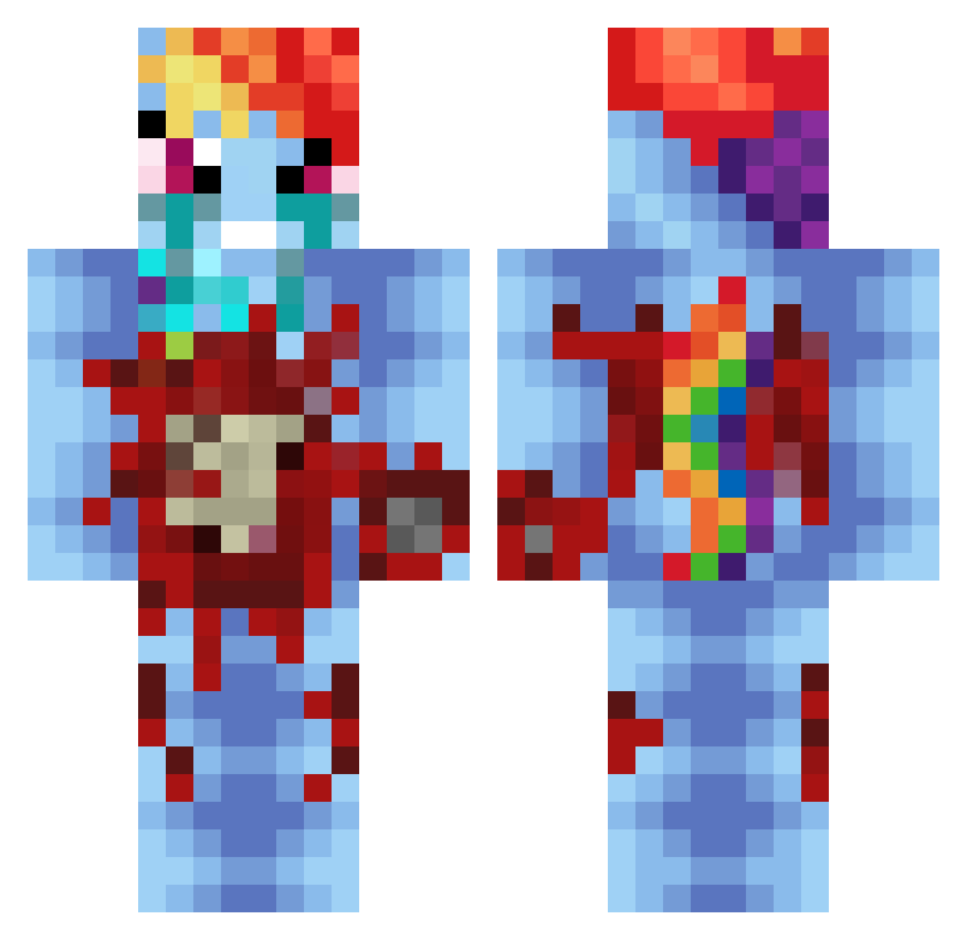 Krystalas Minecraft skin, front and back view