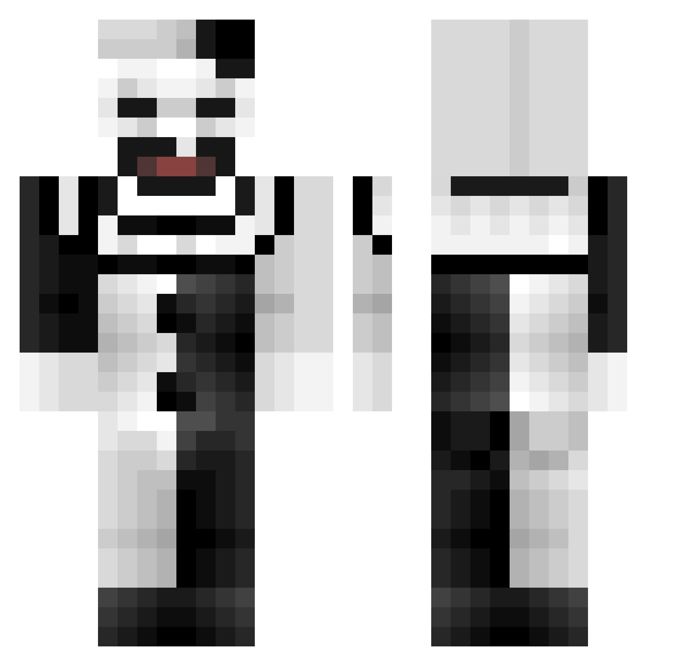 becuu Minecraft skin, front and back view