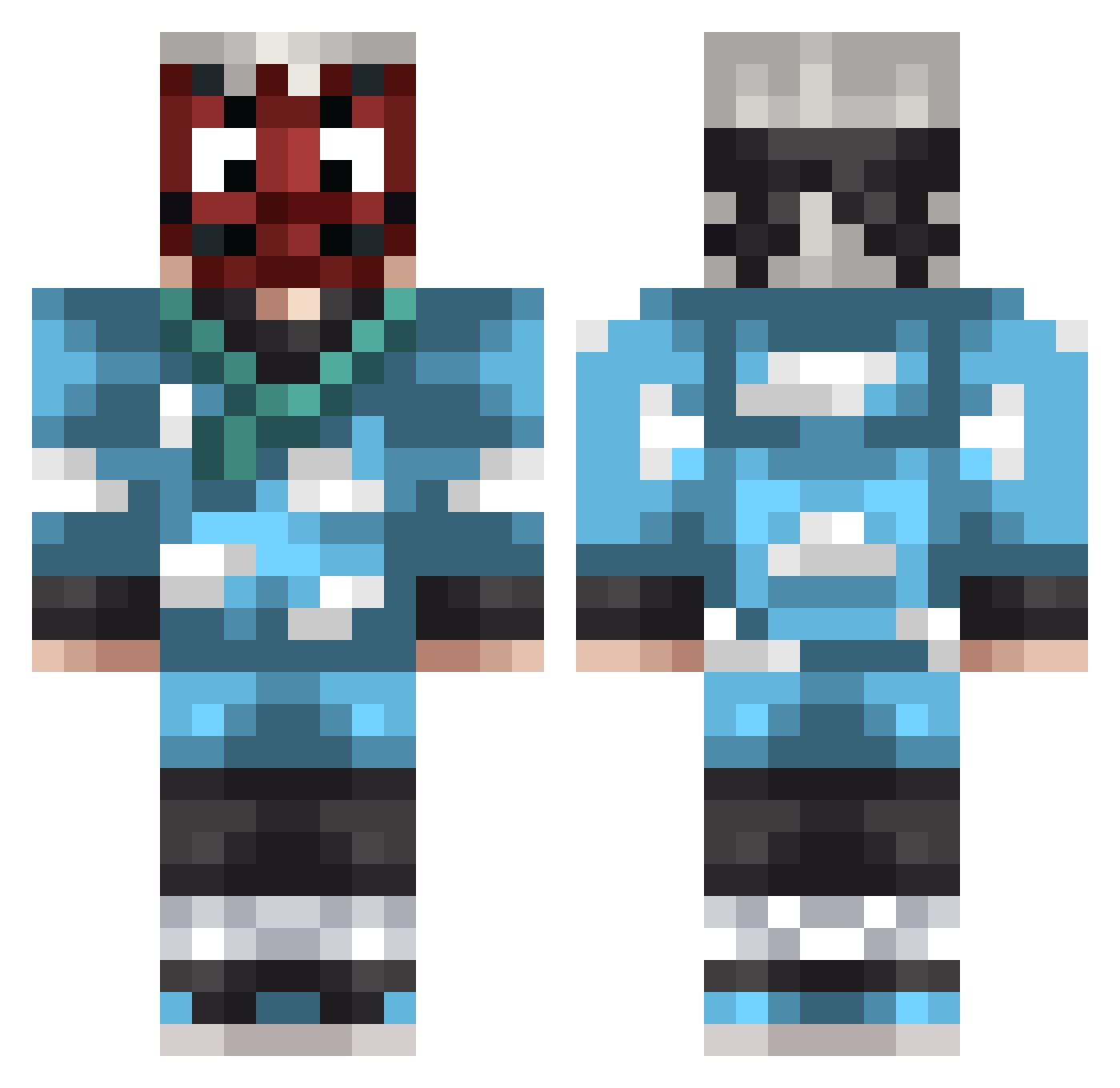cabbalist Minecraft skin, front and back view