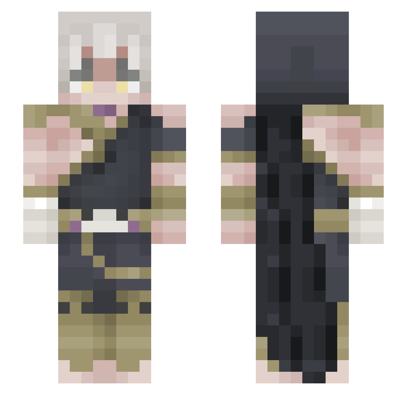 Xiyod Minecraft skin, front and back view