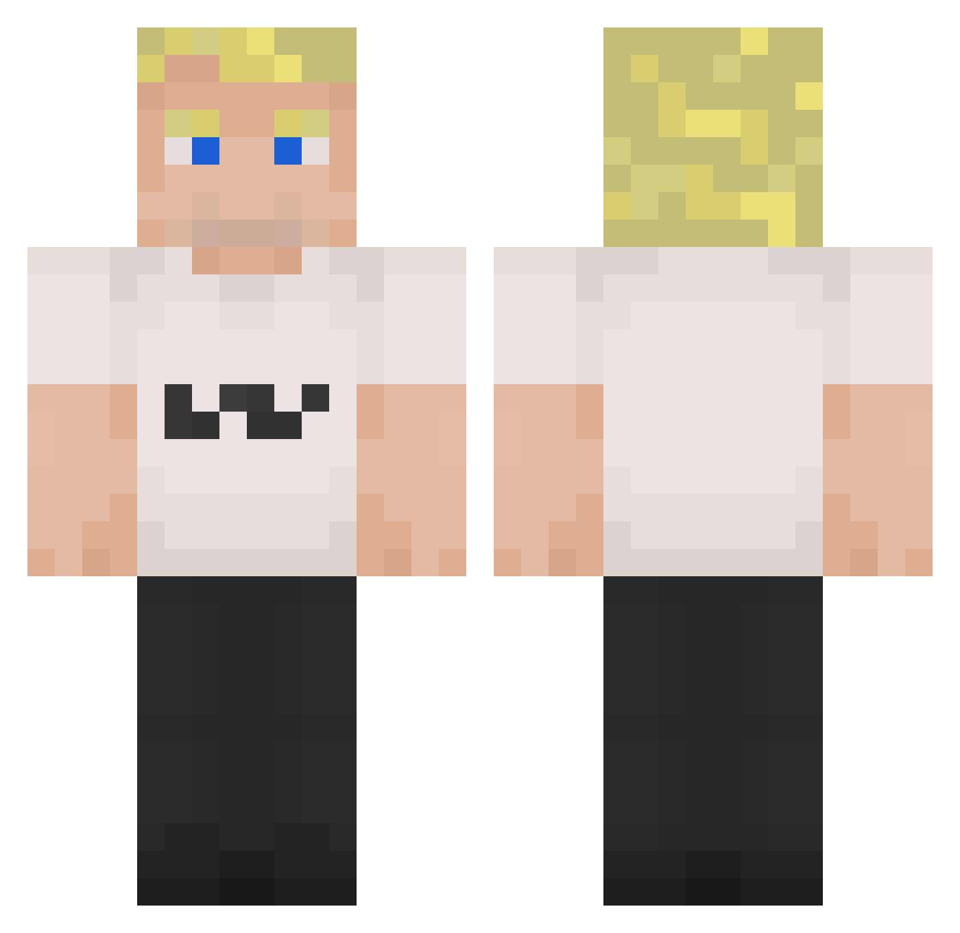 DrBeanMachine Minecraft skin, front and back view