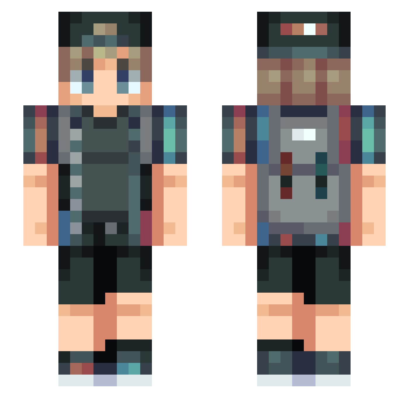 SvenGB Minecraft skin, front and back view