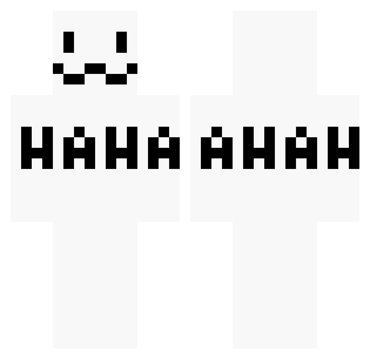 Buta Minecraft skin, front and back view