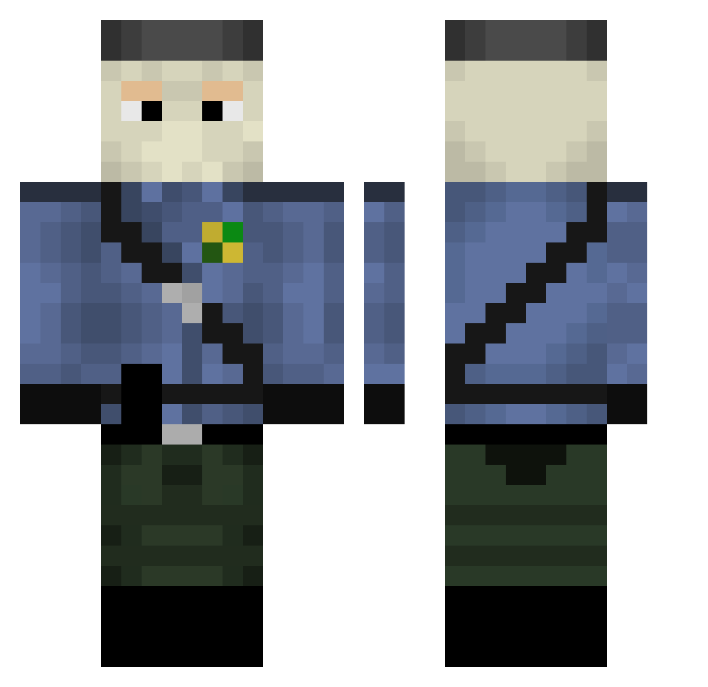 MytthOx Minecraft skin, front and back view