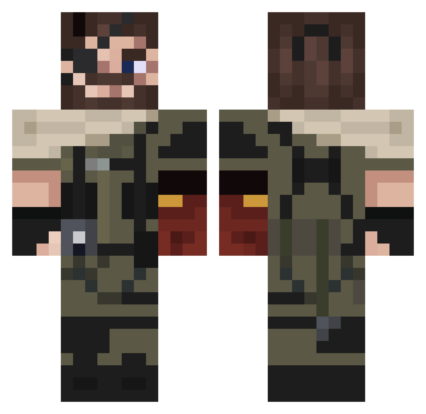 chillo Minecraft skin, front and back view