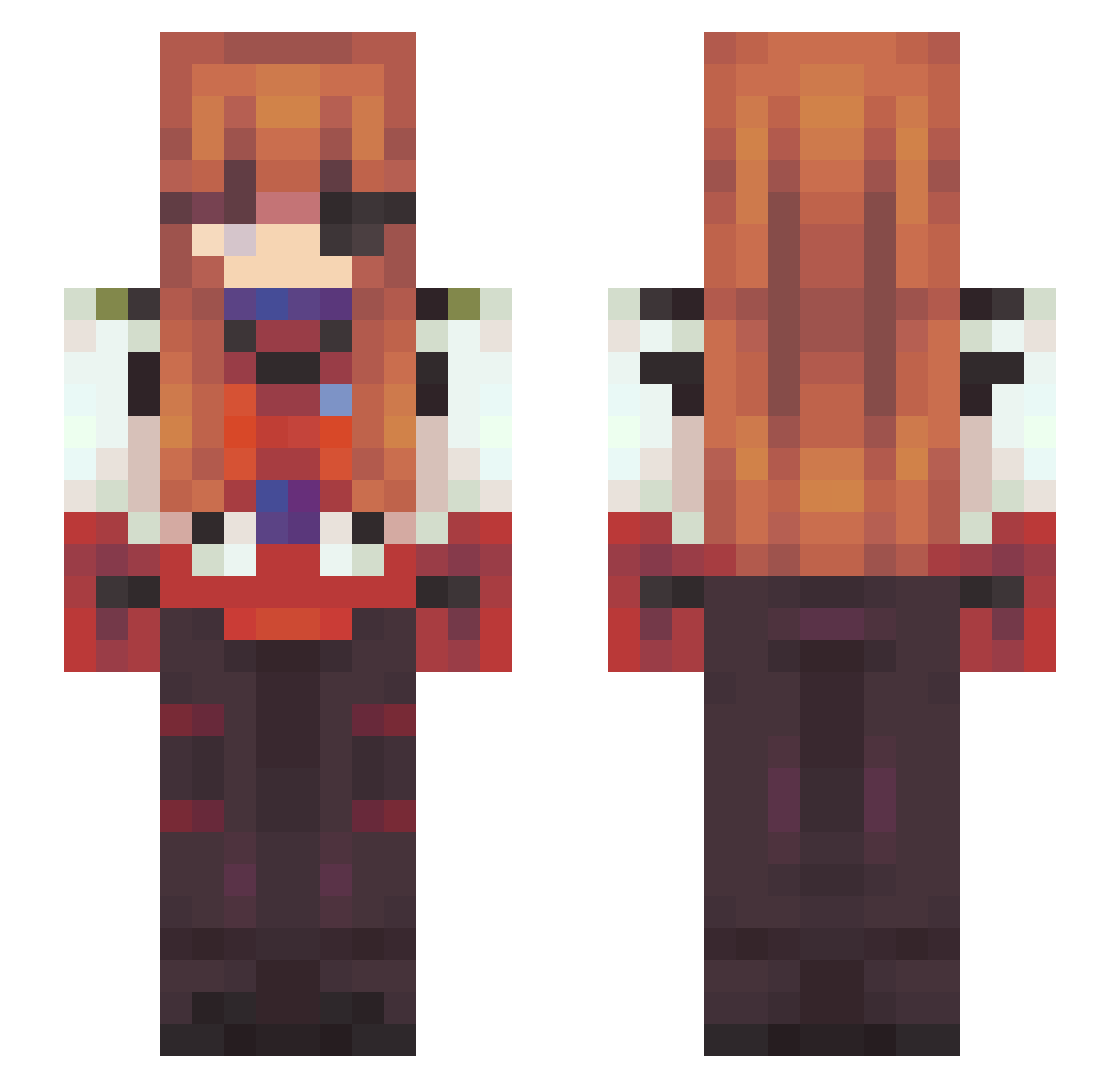 UN1CORNramboFART Minecraft skin, front and back view