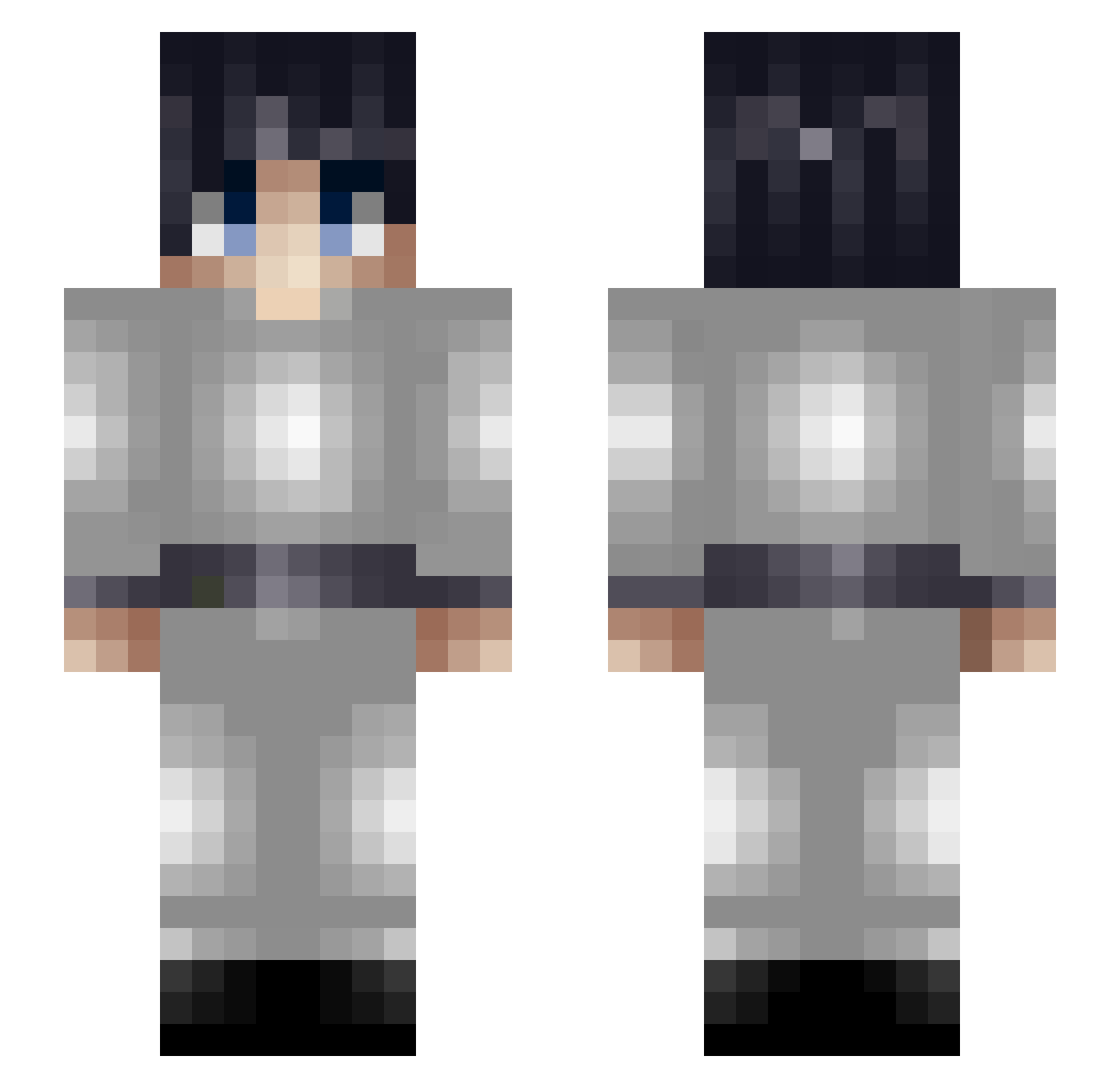 Xander_Town Minecraft skin, front and back view