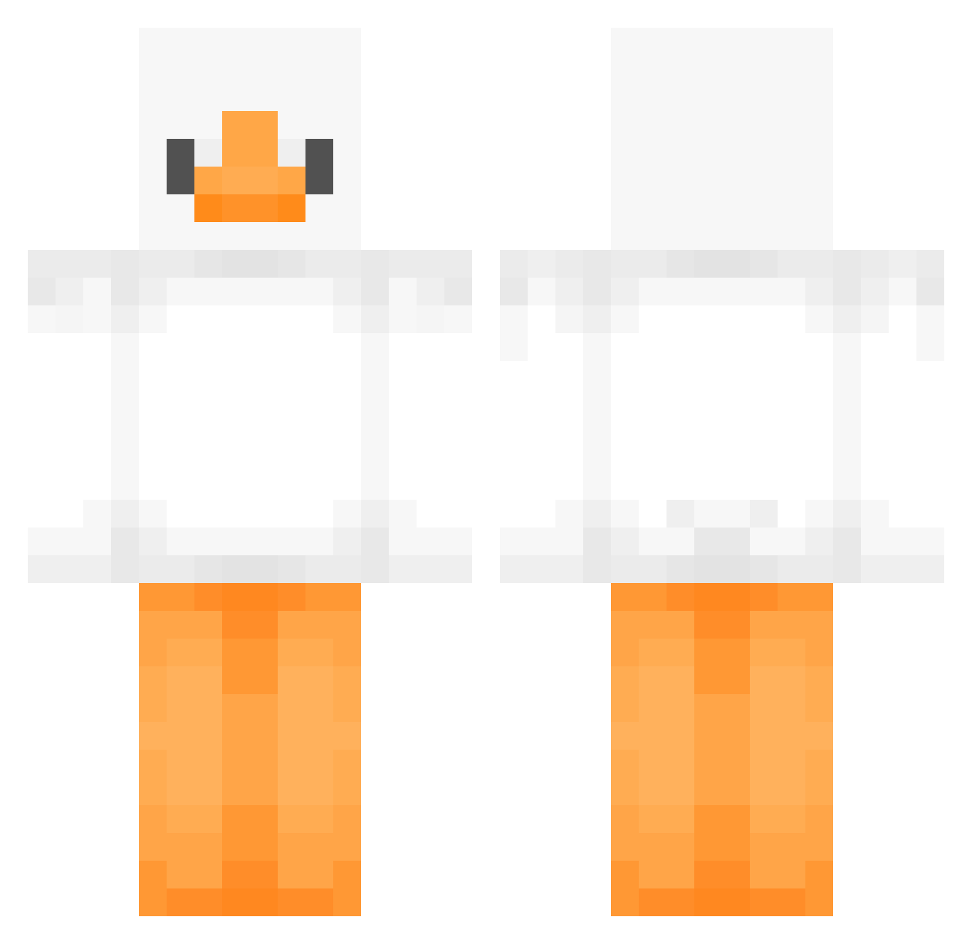 geowii Minecraft skin, front and back view