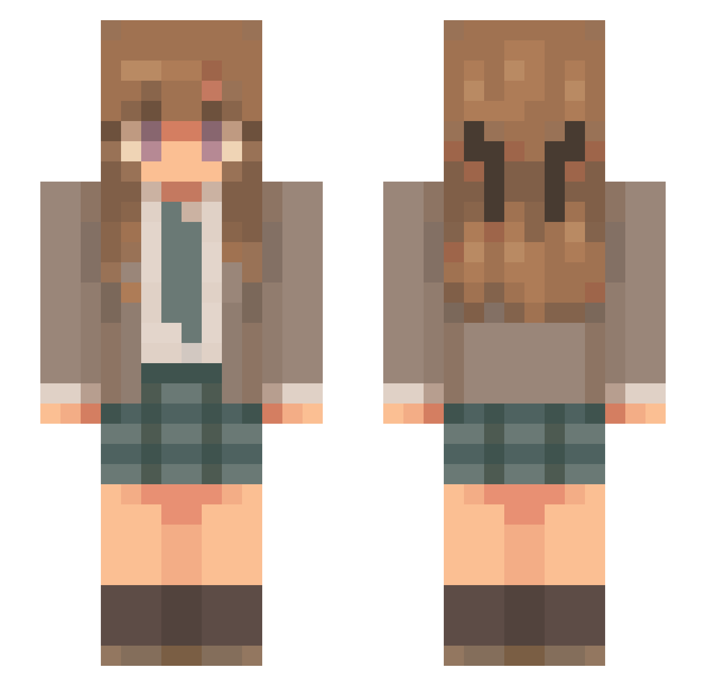 Yallasm Minecraft skin, front and back view