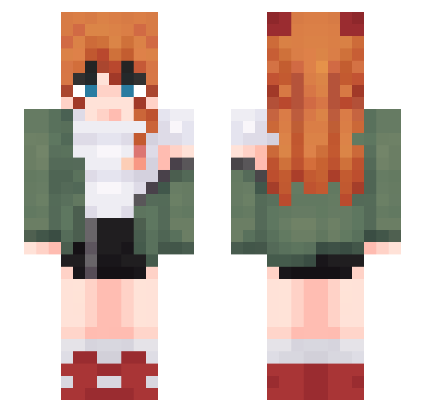Voltyx_ Minecraft skin, front and back view