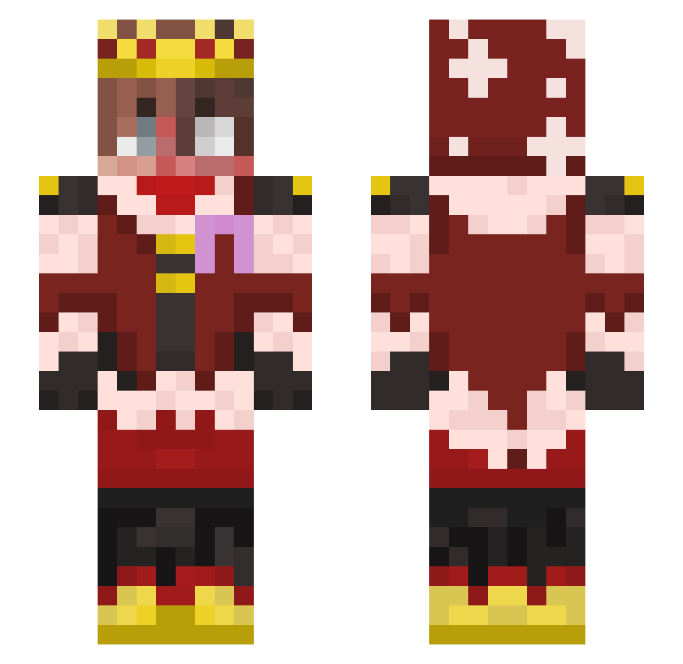 WilburSoots_Blue Minecraft skin, front and back view