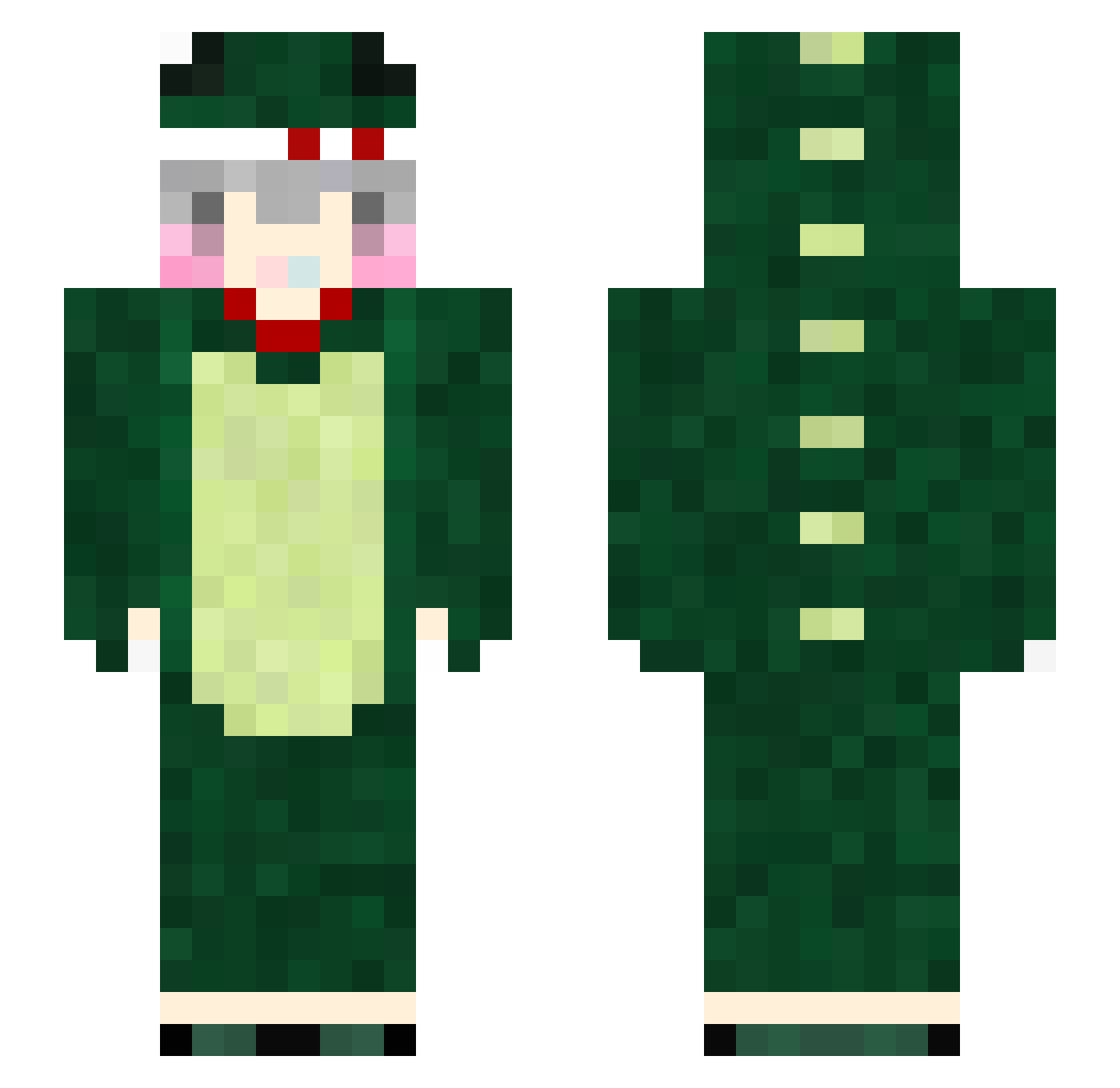 AJ6AJ Minecraft skin, front and back view
