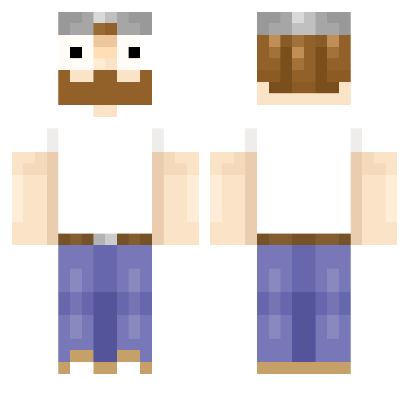 louiia Minecraft skin, front and back view