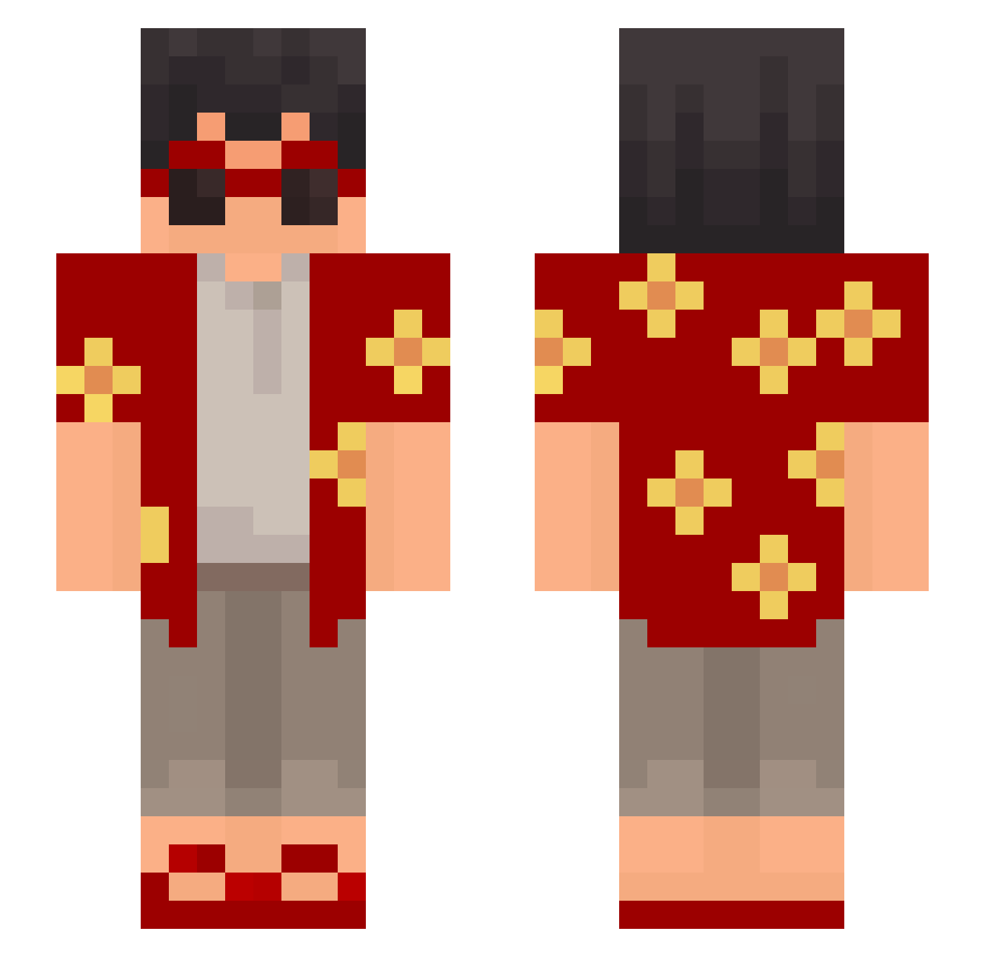 SpookySenpai_ Minecraft skin, front and back view
