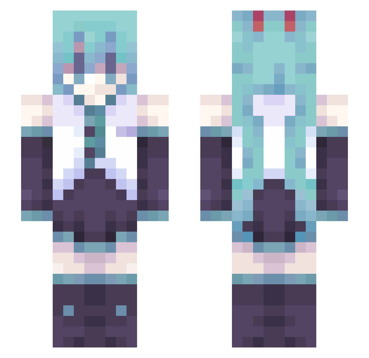 Ryothst Minecraft skin, front and back view