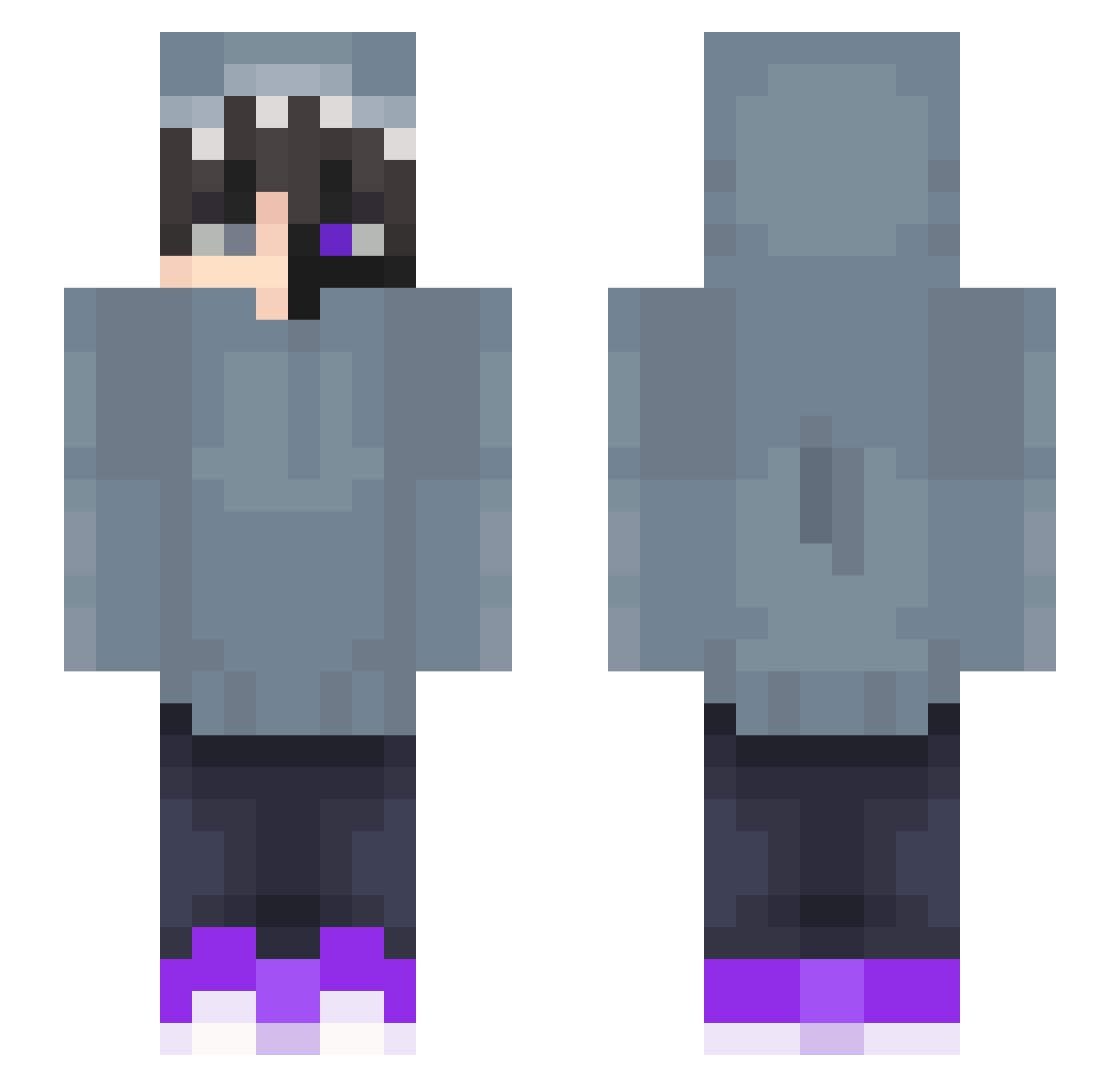 kayov Minecraft skin, front and back view