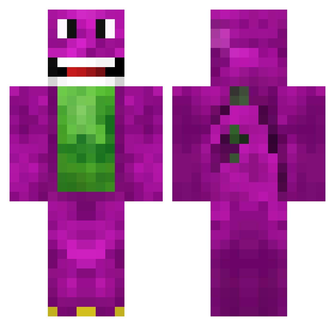 moldemol Minecraft skin, front and back view