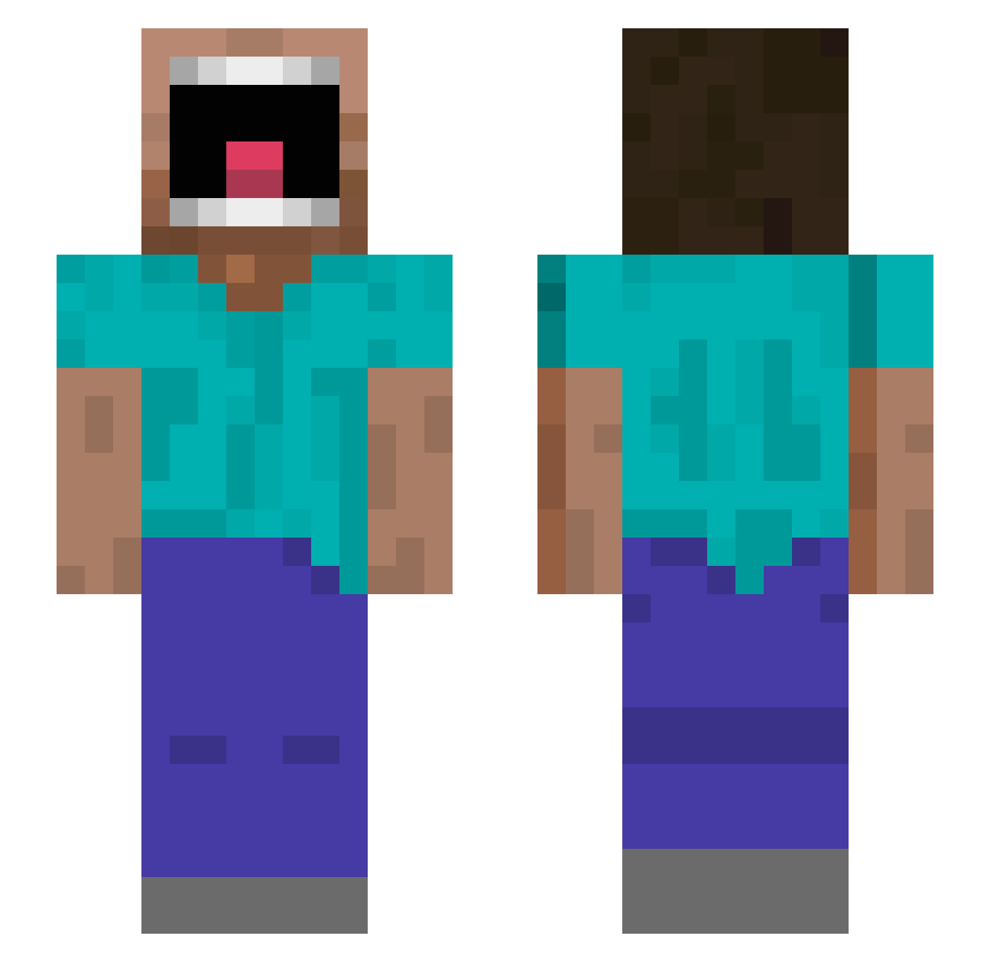 Lgon Minecraft skin, front and back view
